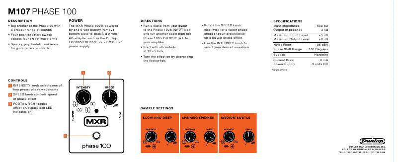 DUNLOP M107 MXR® PHASE 100